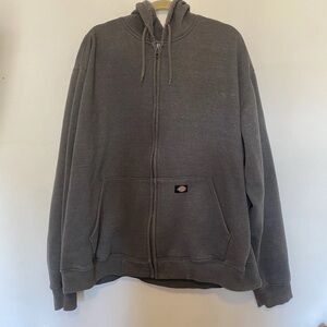 Dickies 4xl Hoodie Gray Zip Up Pullover Vintage Y2K Thick Hooded Sweatshirt